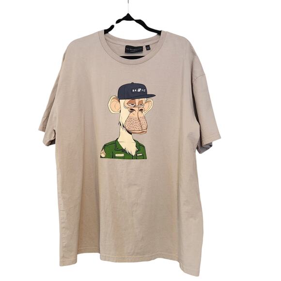 BAYC Bored Ape Yacht Club T-shirt, No Boundries Oversized Fit sz Large US Army - Picture 2 of 6
